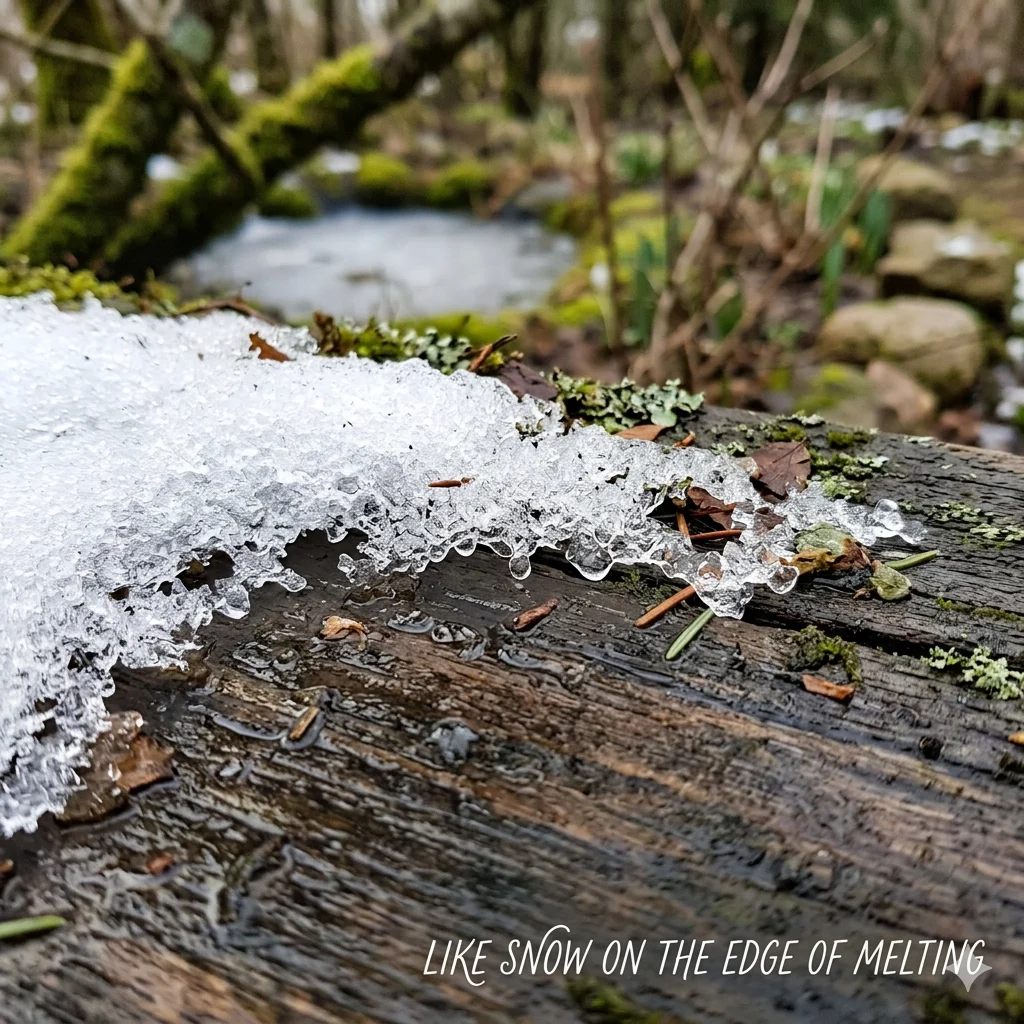 Like snow on the edge of melting