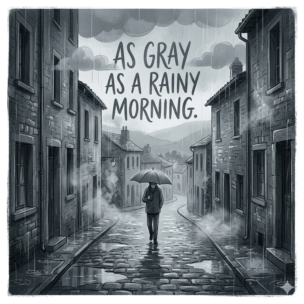 As gray as a rainy morning