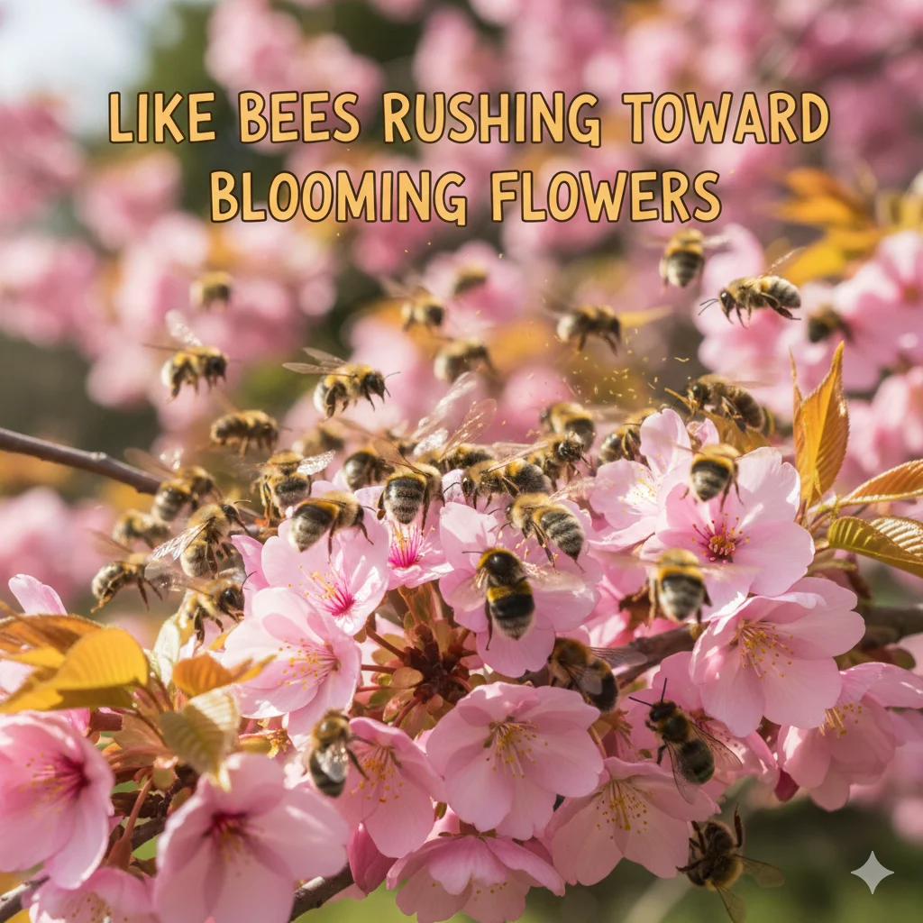 Like Bees Rushing Toward Blooming Flowers
