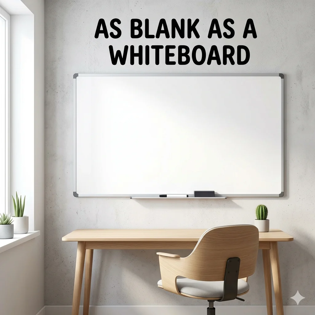 As blank as a whiteboard