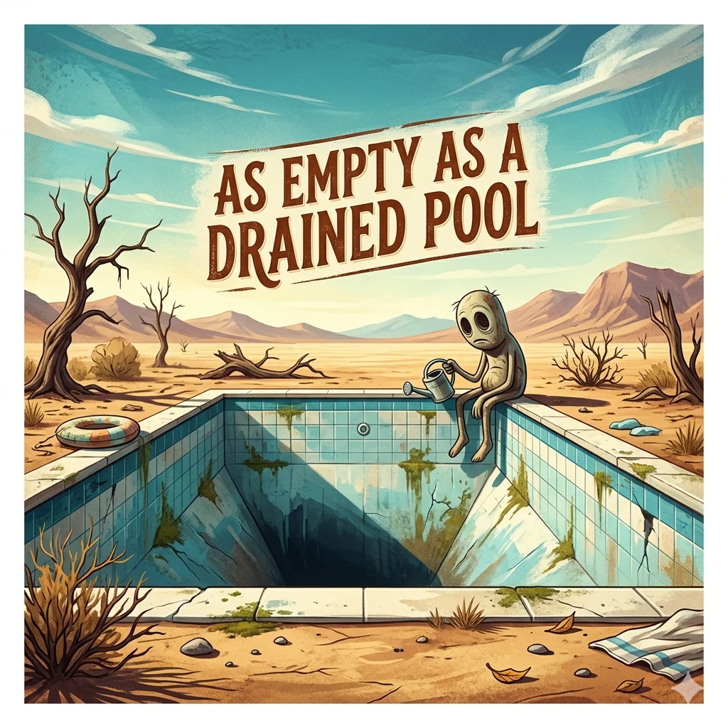 As empty as a drained pool