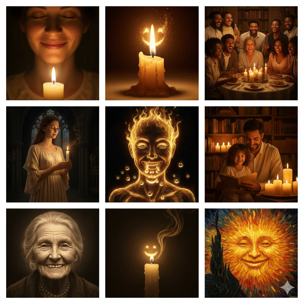 Smile like a glowing candle