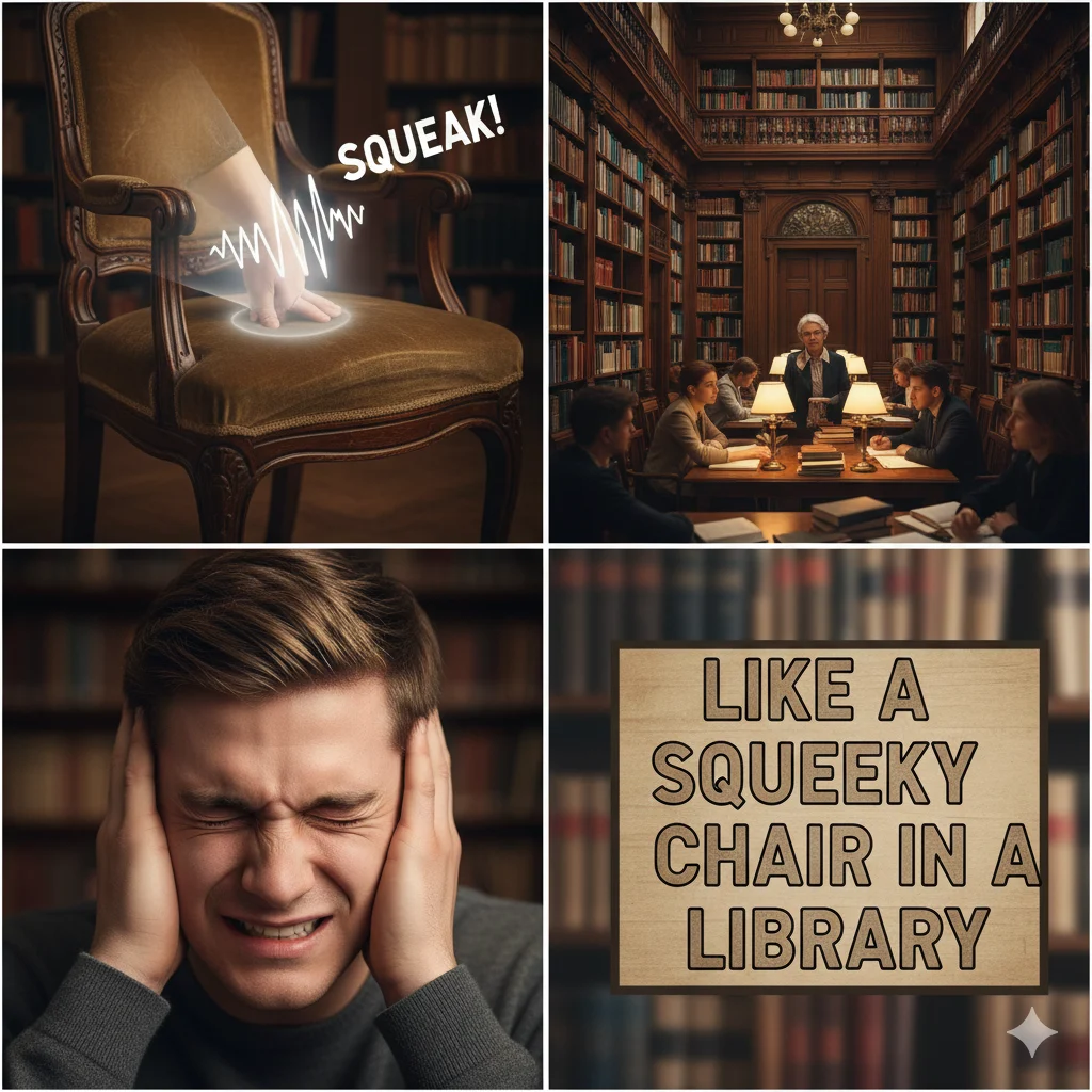  Like a squeaky chair in a library