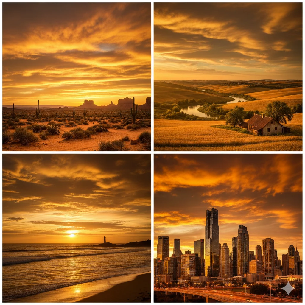 Sky as golden as honey”