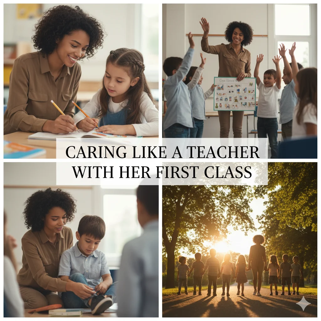 Caring Like a Teacher with Her First Class