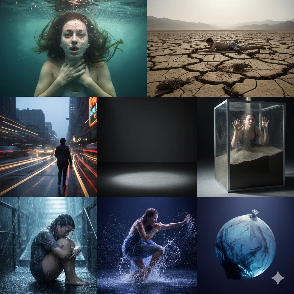 As breathless as drowning