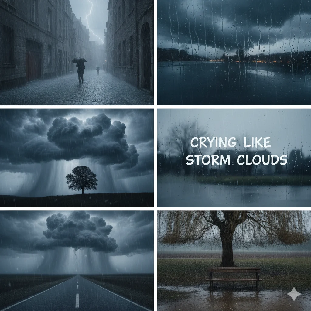 Crying like storm clouds