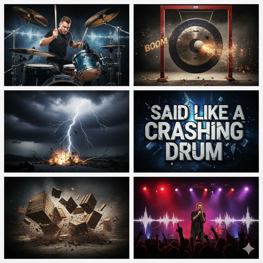 Said like a crashing drum