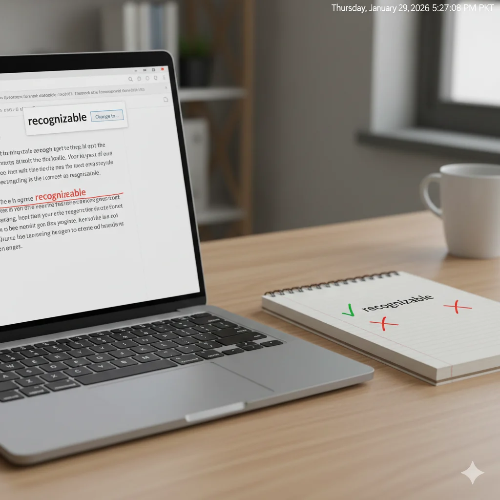 recognisable / recognizable