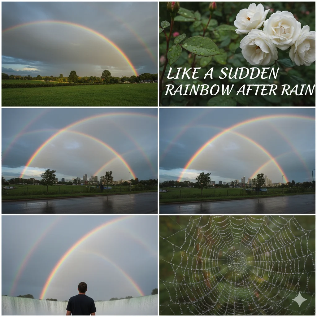  Like a sudden rainbow after rain