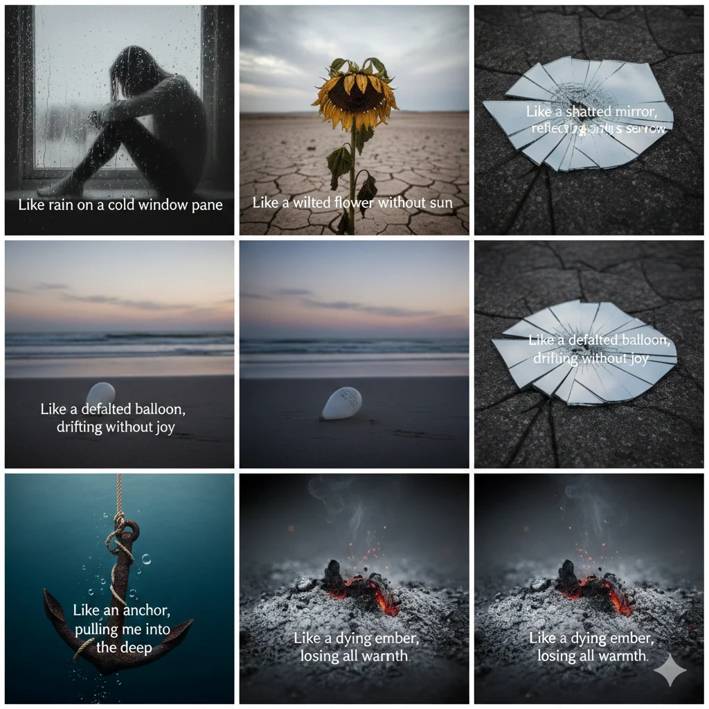 similies for sadness