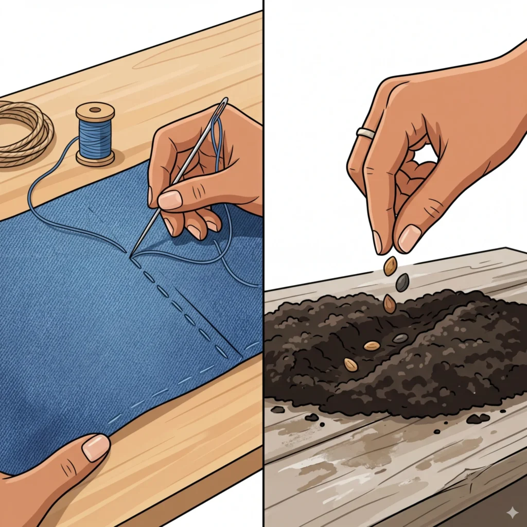 sewed or sowed